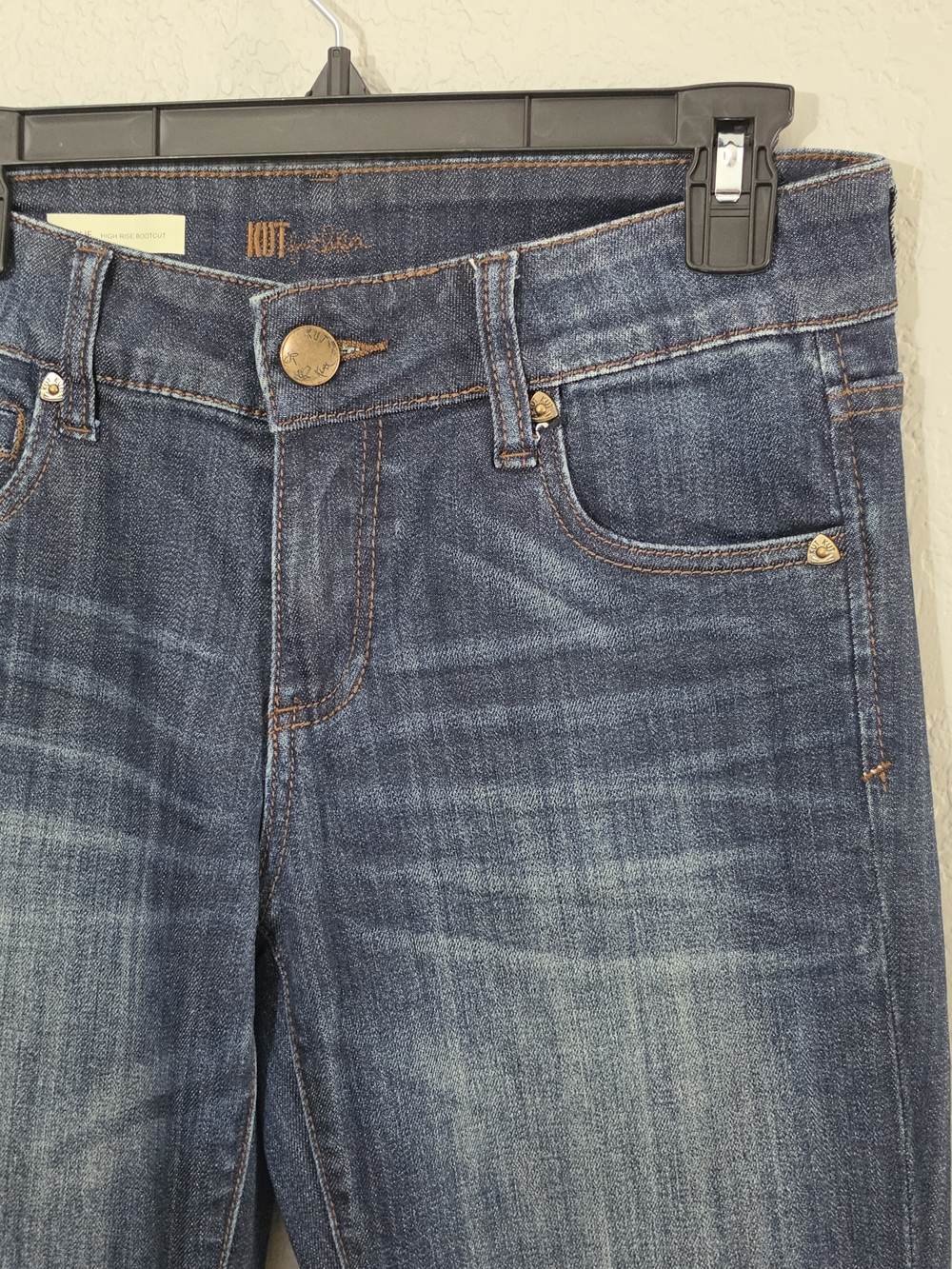Kut from the Kloth Natalie High Rise Bootcut Jeans Dark Wash Stretch Womens 4 - Picture 6 of 14